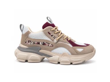 Sand Burgundy Mosaic Dad Sneaker