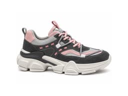 Charcoal Pink Layered Dad Sneaker