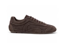 Dark Chocolate Suede Low-profile Trainer