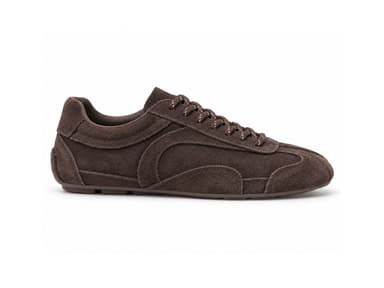 Dark Chocolate Suede Low-profile Trainer